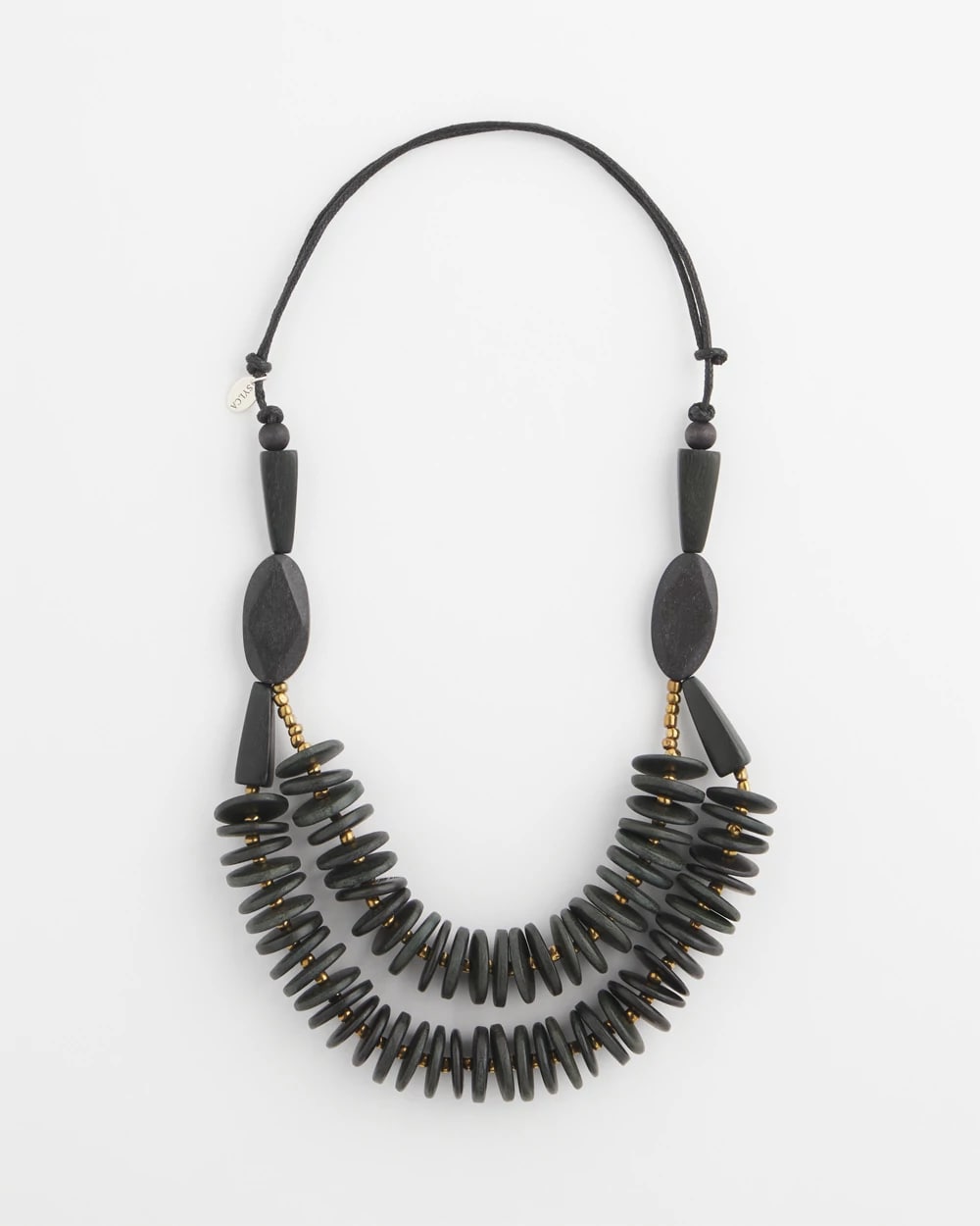 SYLCA® x Chico's Black Disk Bead Statement Necklace | Chico's SYLCA® x Chico's Black Disk Bead Statement Necklace | Chico's